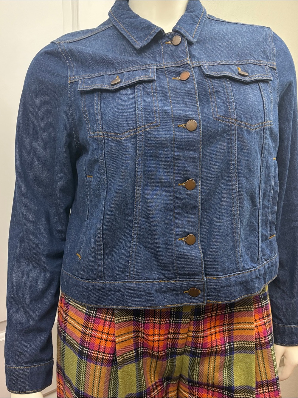 Boden Women's Dark Blue Denim Button-Front Jacket - Size 16/18